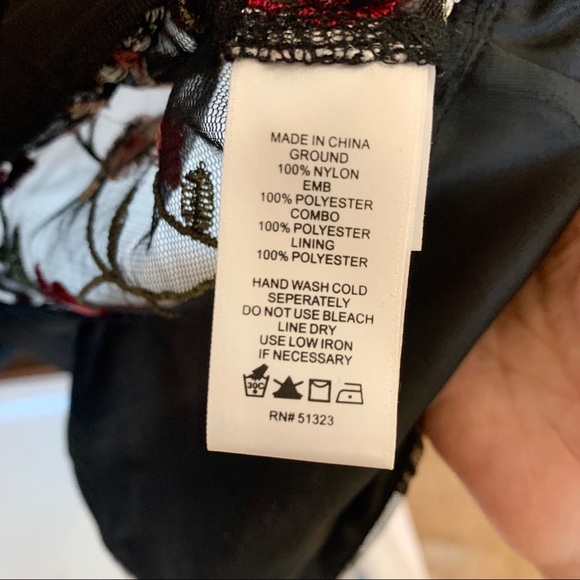 CeCe black sheer embroidered floral mini dress - Picture 11 of 11